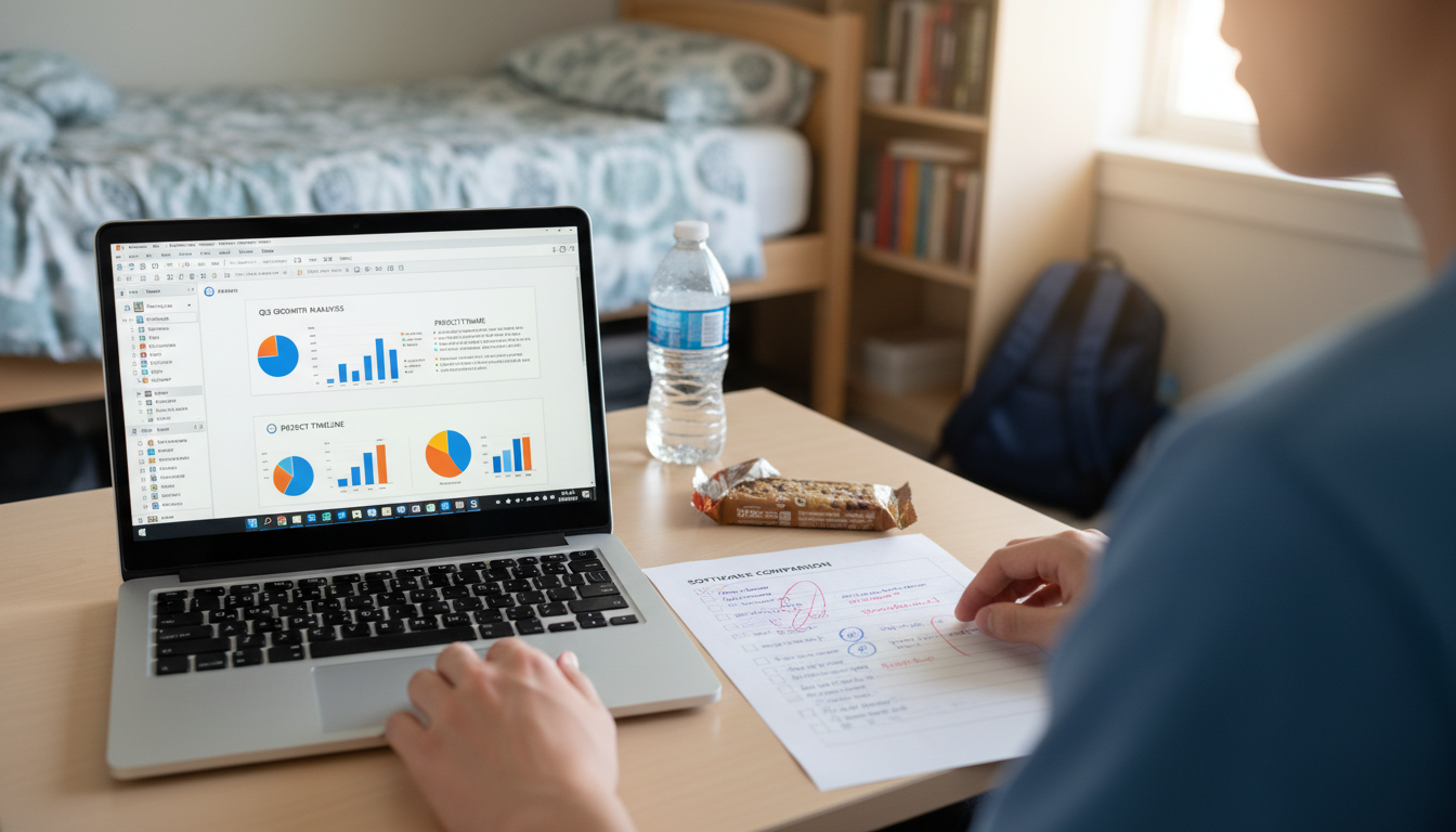 LibreOffice Impress presentation open on a student laptop — libreoffice vs microsoft office which is better for students