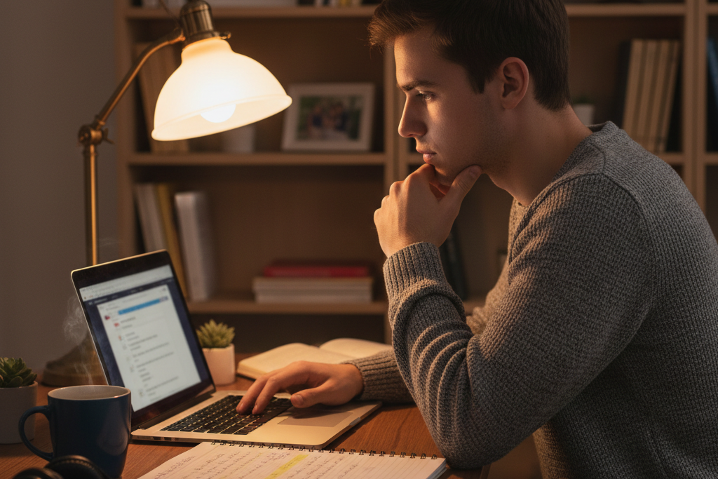Student choosing the right windows 11 key type on a laptop at home