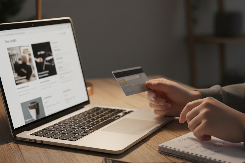 Person reviewing costs before choosing to buy Microsoft Office license