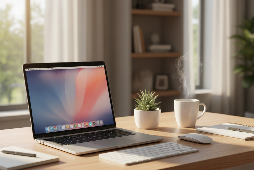 Modern Mac workspace setup ideal for Office for Mac 2024 users