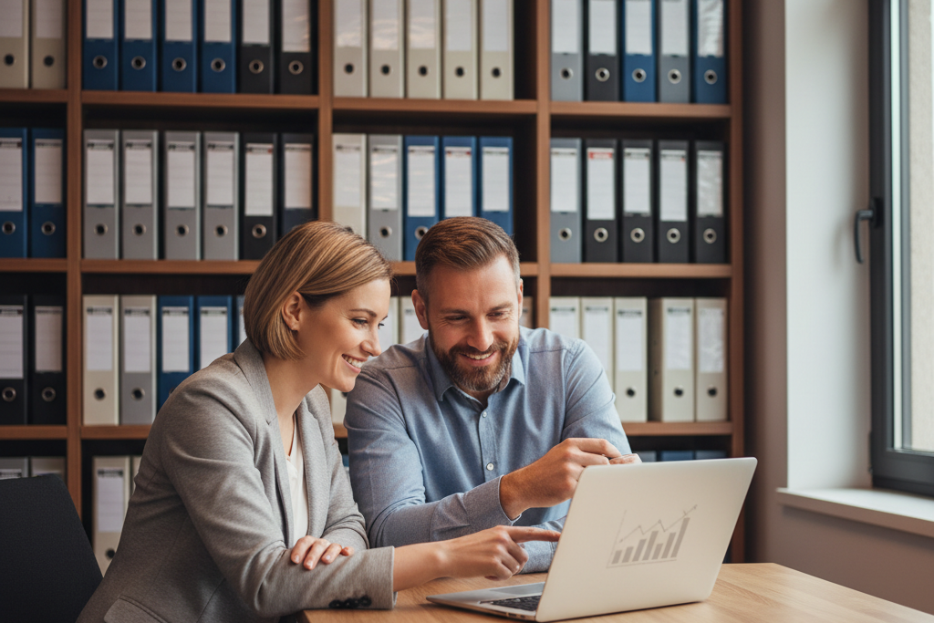 Business owner and IT consultant evaluating a safe OEM key reseller together