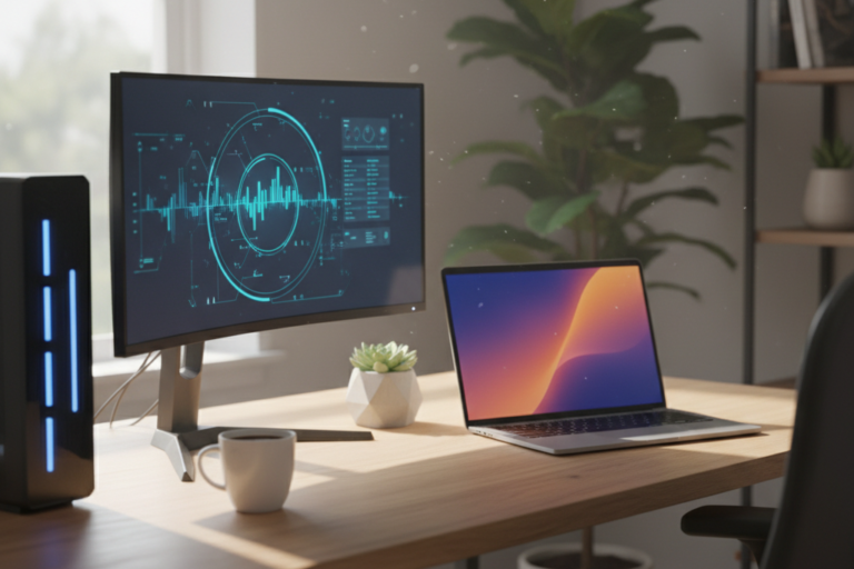Side-by-side computers on a desk illustrating windows 11 home vs pro choice