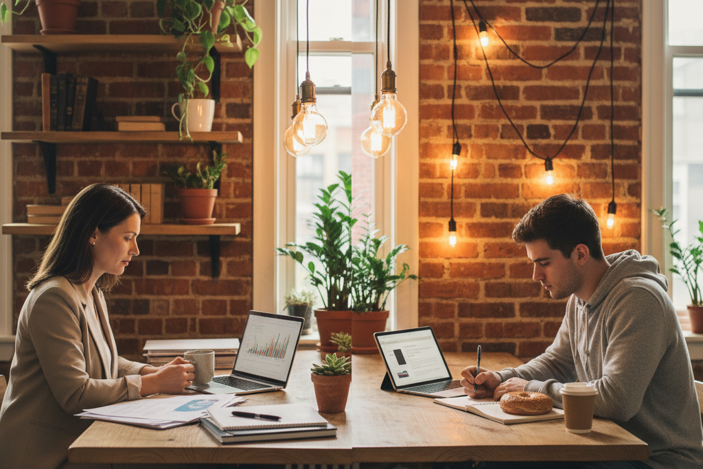 Small business owner and student comparing value of Windows 11 Pro vs Home editions