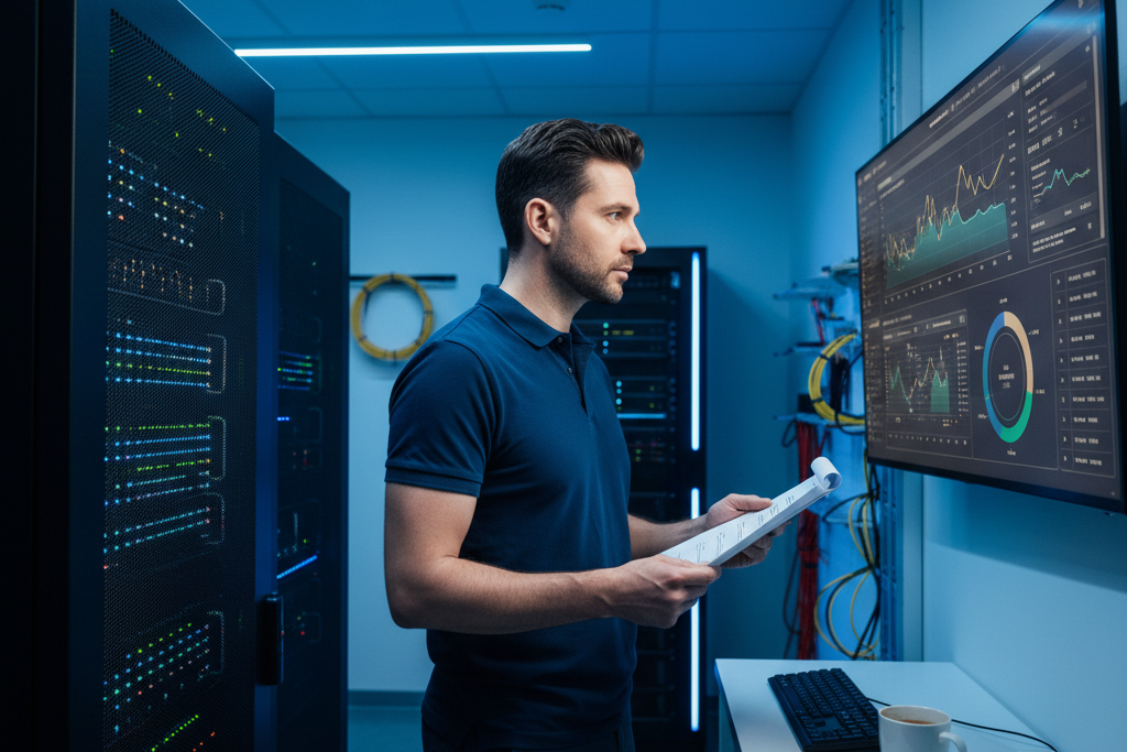 IT professional reviewing server setup related to Windows Server 2019 key upgrade