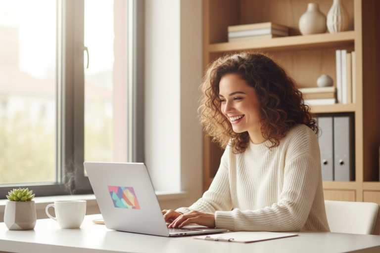 Young professional at home desk exploring cheap software keys legit options