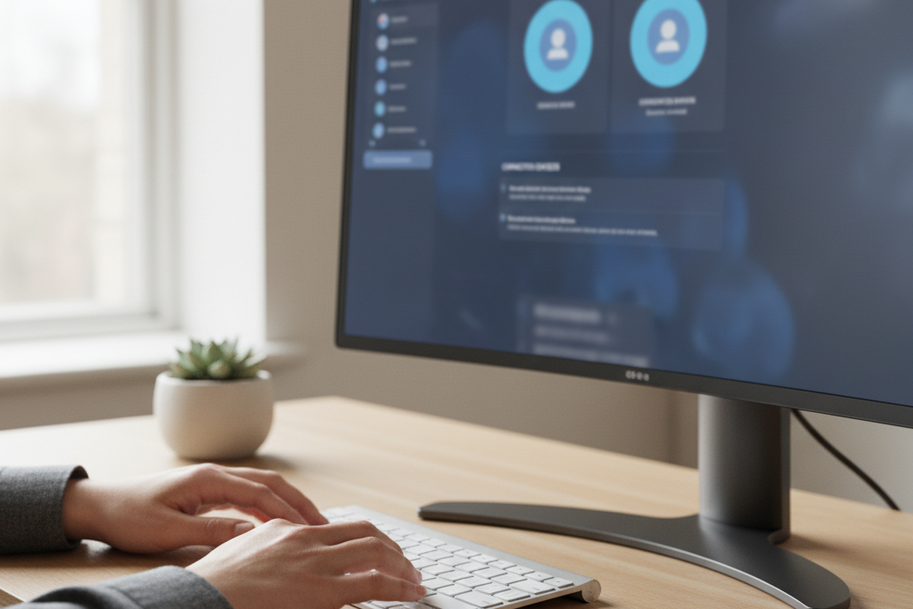 Person managing disney plus account settings on a desktop computer at home