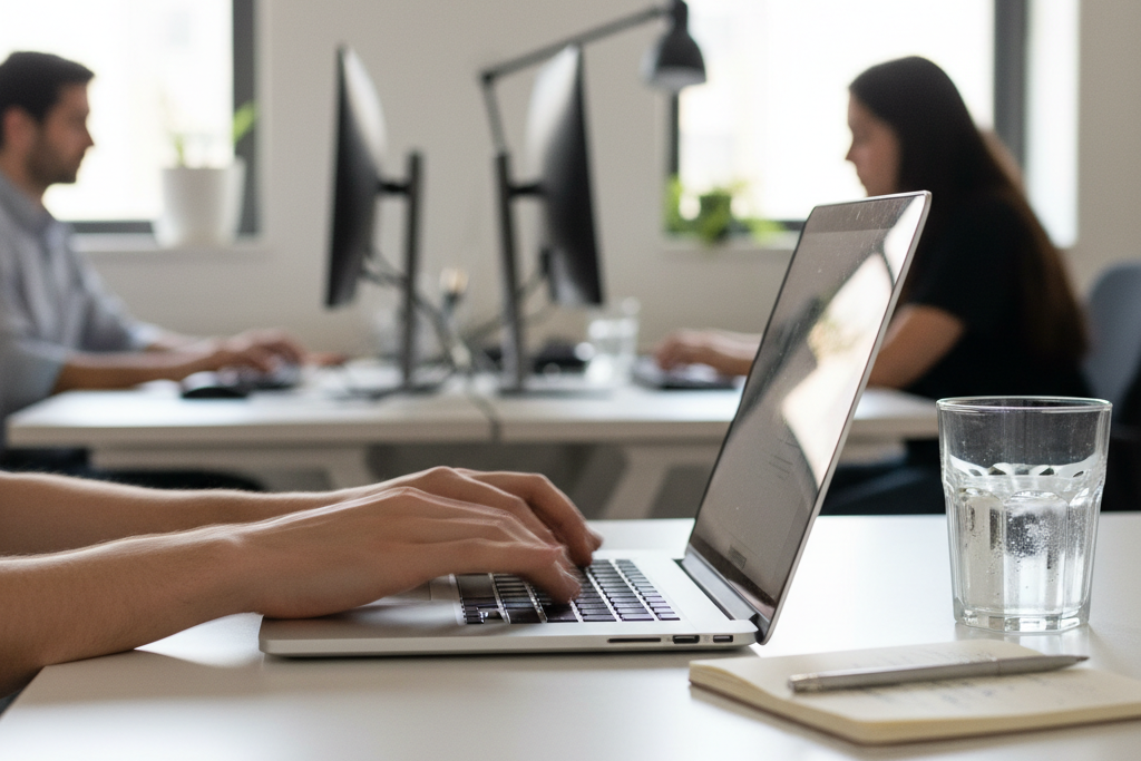 Laptop running smoothly showing ESET Internet Security low system performance impact